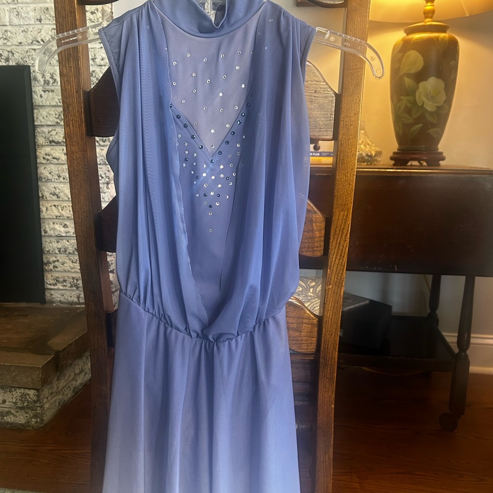 Weissman Long Sleeve Dress in Lavender with Rhinestones